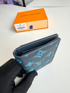LV M82324 Pocket Wallet Navy Blue Monogram Cowhide Leather 221268