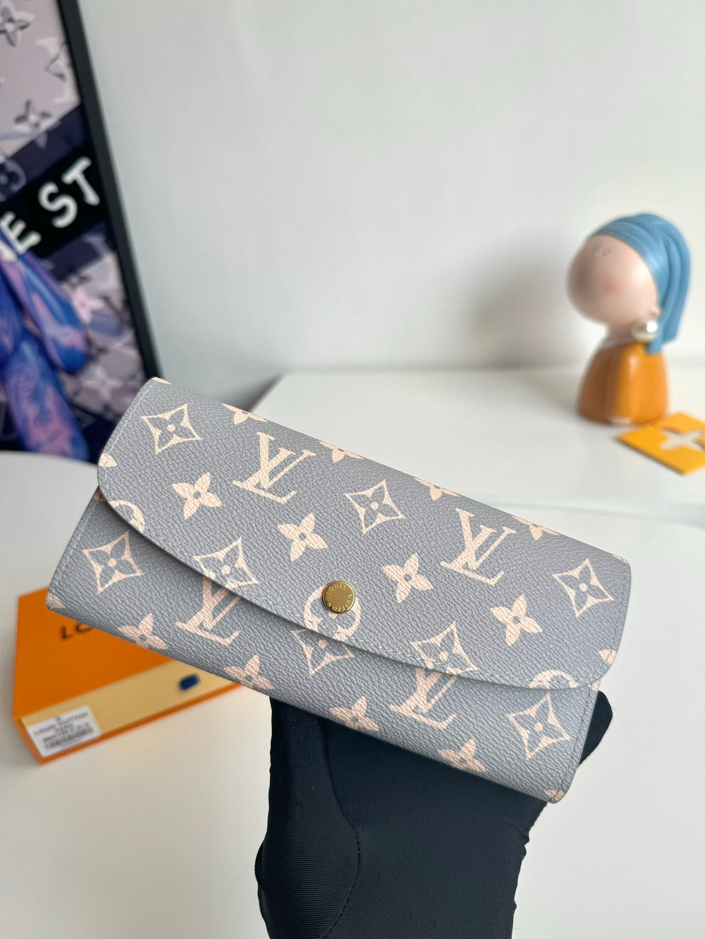 LV Emilie wallet Trianon Gray Monogram Canvas GHW 221283
