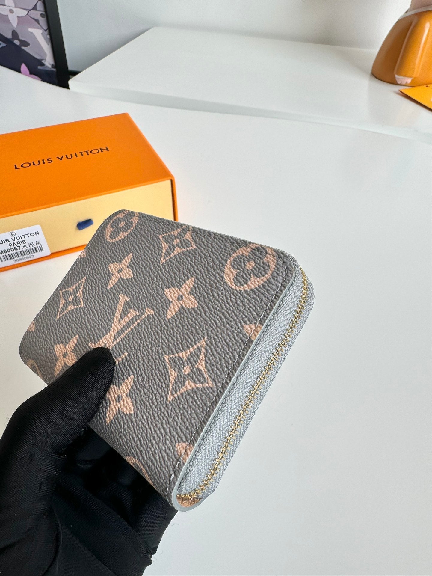 LV Zipper Coin Purse Trianon Gray Monogram Canvas GHW 221285