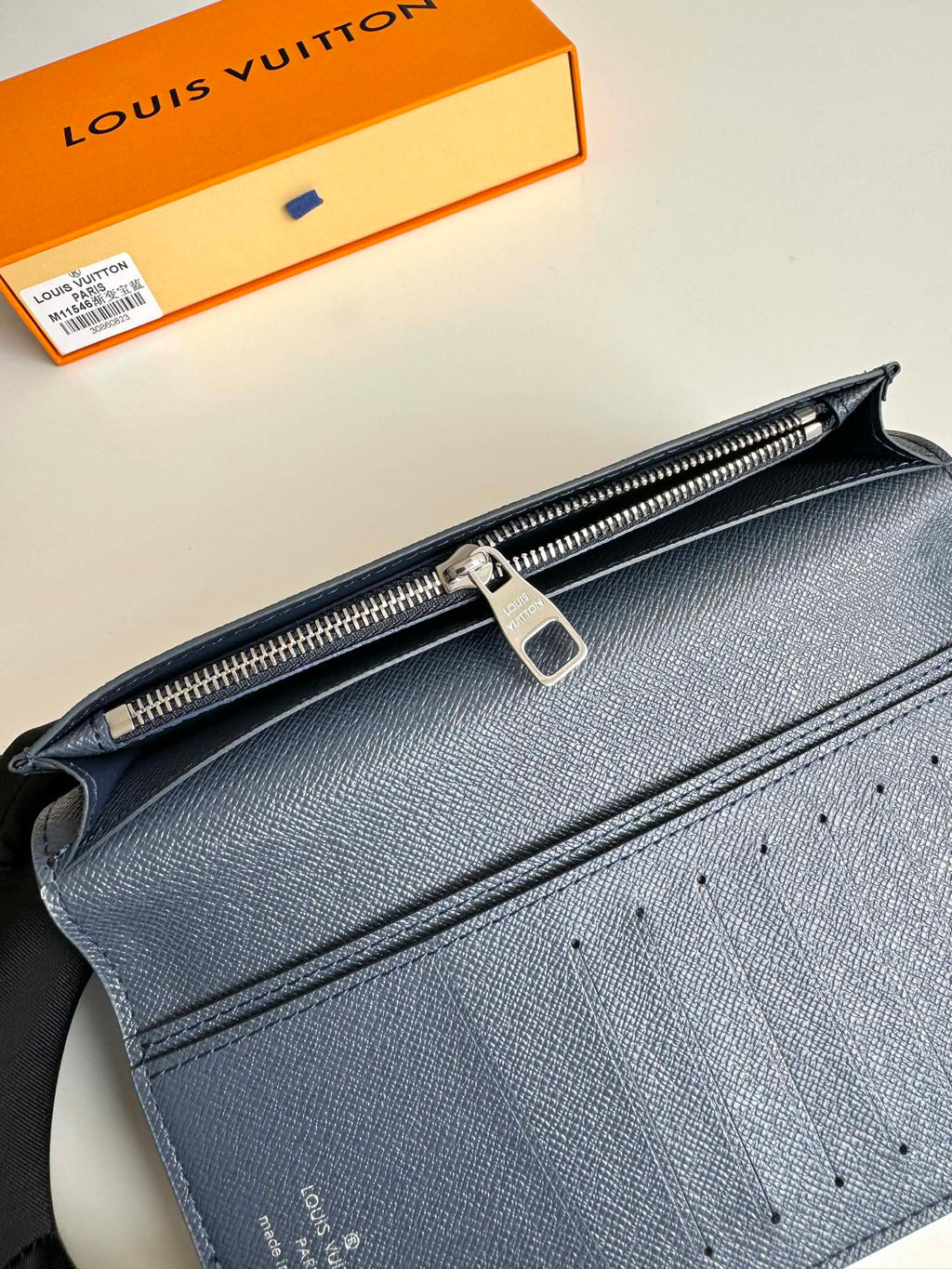 LV Brazza Navy Blue Monogram Gradient Canvas 221312