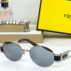 FIRST CRYSTAL CHUNKY OVAL FRAME SUNGLASSES SL7040 IN METAL