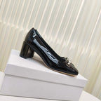 DIOR HIGH HEEL 55 MM 25S IN BLACK LAMBSKIN PEARL DETAILING