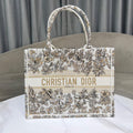 CD Book Tote 36.5 Beige White Canvas