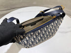 CD Jacquard Hobo Bag 23 With Chain Dark Blue White Canvas