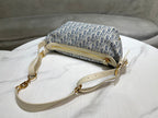 CD Jacquard Hobo Bag 26 With Chain Blue White Canvas