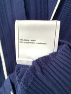 CC 25 Cardigan In Navy Blue Wool