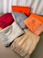 DOUBLE-FACE SCARF 200 CM IN CRIMSON RED CASHMERE