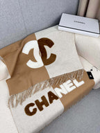 SCARF 200 CM IN CIDER BROWN MIX WHITE CASHMERE AND WOOL 399796