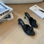 Black High - Heels With Black Bow Calfskin