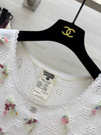 CC Hollow Lace T-shirt White Cotton