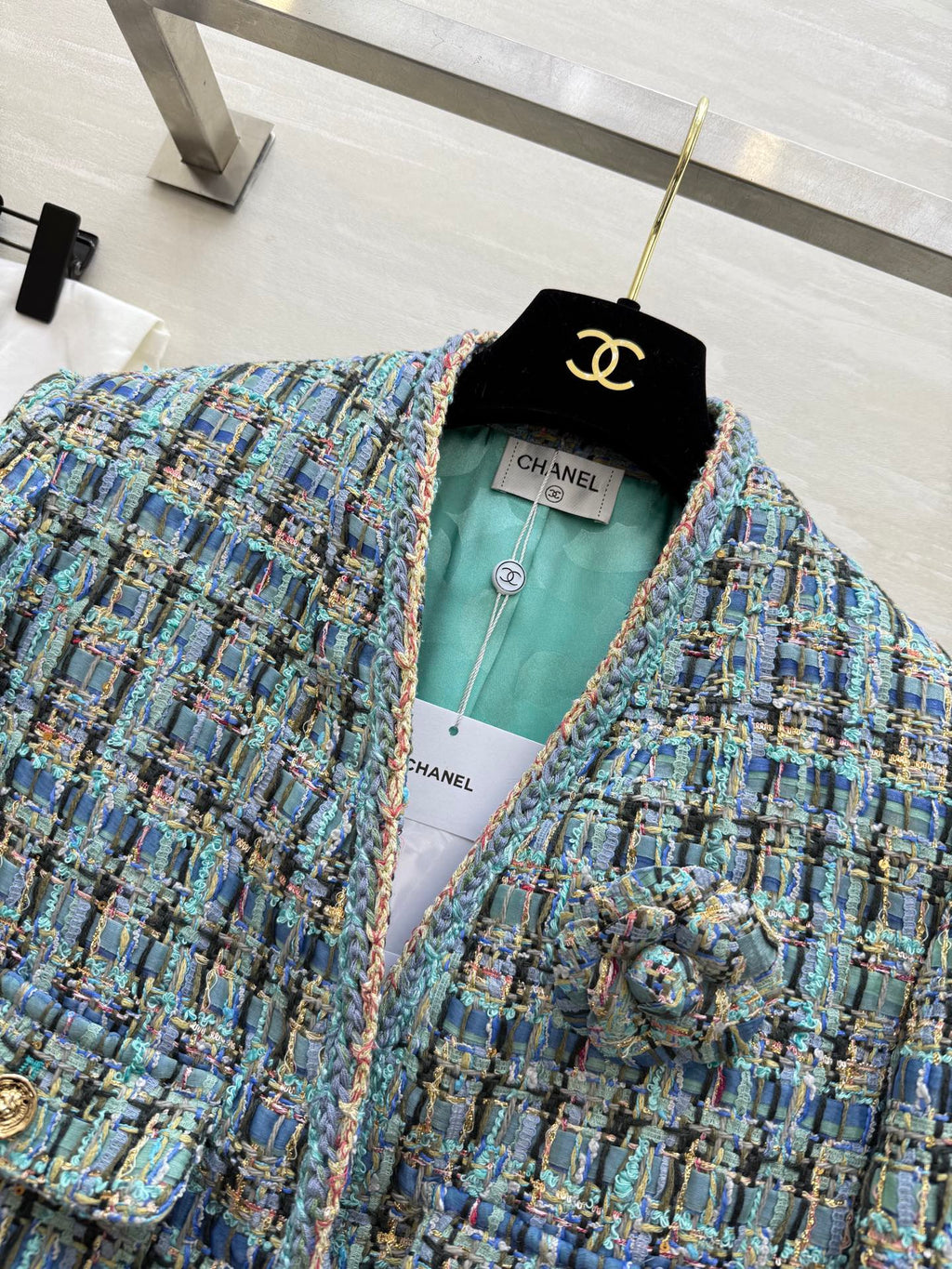 CHANEL 25S V-NECK TWEED KNIT CARDIGAN 354