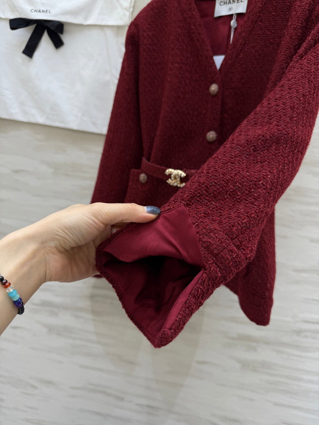 CHANEL 25S V-NECK TWEED JACKET 609