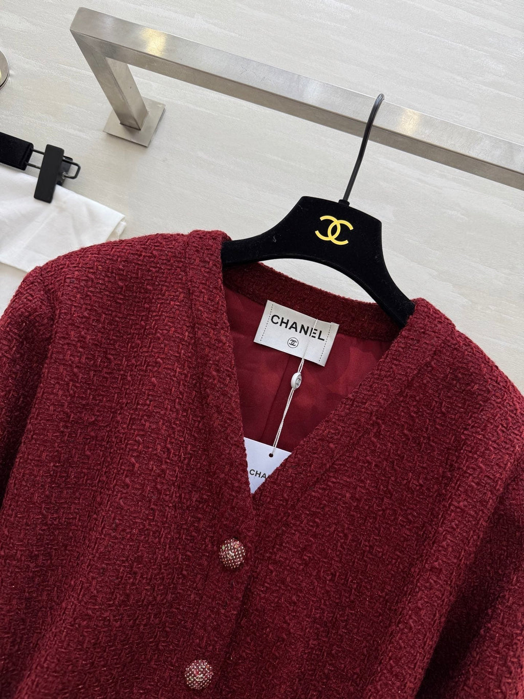CHANEL 25S V-NECK TWEED JACKET 609