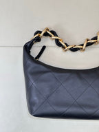 CC 2025 Hobo Bag Black Lambskin Gold Hardware 296891