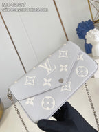 LV Pochette Felicie Brume Gray Monogram Cowhide 205525