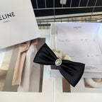 WHITE MIX BLACK SILK SCRUNCHIE 410891