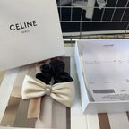 WHITE MIX BLACK SILK SCRUNCHIE 410892