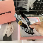 HEADBAND IN BLACK SILK MIX PLAID COTTON 412529