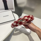 CHERRY RED MIX WHITE WOOL HAIRBAND 412546