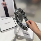 BLACK MIX WHITE WOOL HAIRBAND 412547