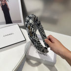 BLACK MIX WHITE WOOL HAIRBAND 412547