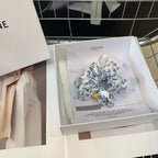 WHITE MIX CLASSIC BLUE SILK SCRUNCHIE 420676