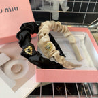HEADBAND IN BEIGE COTTON GOLD HARDWARE 425519