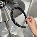 BLACK MIX WHITE FABRIC HAIRBAND 425530
