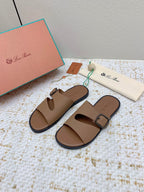 SANDALS IN LIGHT BROWN CALFSKIN