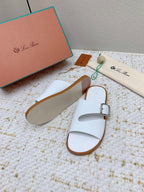 SANDALS IN WHITE CALFSKIN