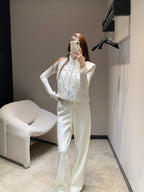 CHANEL 25S KNIT BLAZER AND DRAWSTRING PANTS SET 388