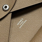 CALVI DUO COMPACT CARD HOLDER IN BEIGE MARFA EPSOM CALFSKIN