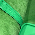 HERMES 25S PICOTIN LOCK 18 IN SPRING GREEN CALFSKIN SILVER HARDWARE