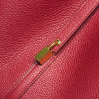 HERMES 25S PICOTIN LOCK 22 IN ROSSO ANCORA RED CALFSKIN GOLD HARDWARE