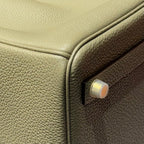 25S HERMES BIRKIN 30 IN CROMWELL GRAY CALFSKIN GOLD HARDWARE