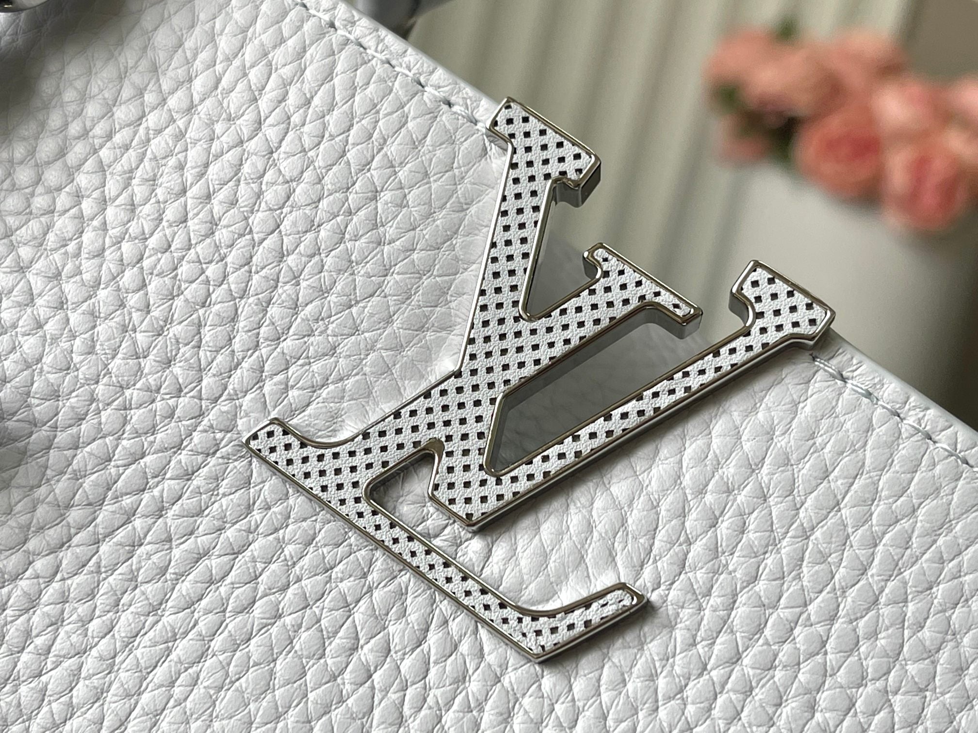 CAPUCINES BB 27 IN CHROME GRAY TAURILLON SILVER HARDWARE