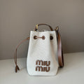 MiuMiu bucket bag 22.5cm white brown denim