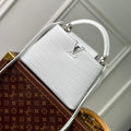 CAPUCINES BB 27 WHITE TAURILLON SILVER HARDWARE