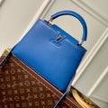 CAPUCINES BB 27 COBALT BLUE TAURILLON MOP GOLD HARDWARE