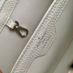 capucines mm 31.5 white taurillon leather silver hardware