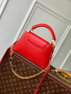 CAPUCINES MINI 23 IN RED TAURILLON GOLD HARDWARE