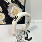 WHITE SHEARLING HEADBAND 151384