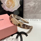 SILK THICK HEADBAND LIGHT BROWN FLOWER PRINT 239957