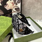 HAIRBAND IN BLACK MIX WHITE PATTERN FABRIC 299345