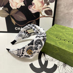 HAIRBAND IN WHITE AND BLACK PATTERN FABRIC 299347
