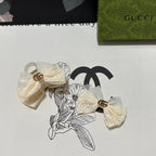 SET CLAW CLIP AND HAIR CLIP IN WARM WHITE LACE AND CHIFFON 355247