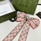RIBBON BOW HAIR CLIP IN BABY PINK RE-NYLON ATTACHED PEARL 358259