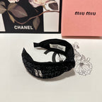 HEADBAND IN BLACK VELVET SEQUINS-EMBELLISHED 361159