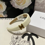 WHITE RAFFIA WOVEN HAIRBAND 369330