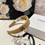 CAMEL BEIGE RAFFIA WOVEN HAIRBAND 400481